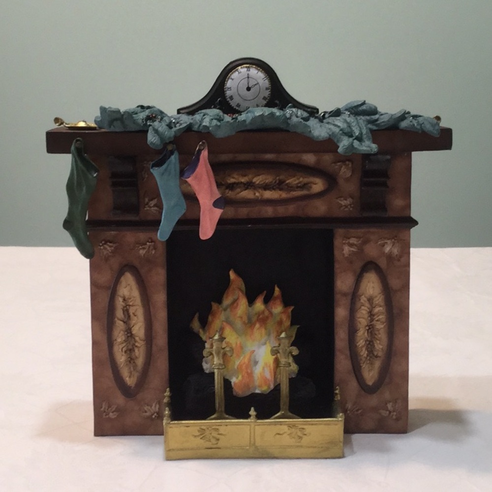 Limited Edition 1987 Hand Painted Resin Fireplace